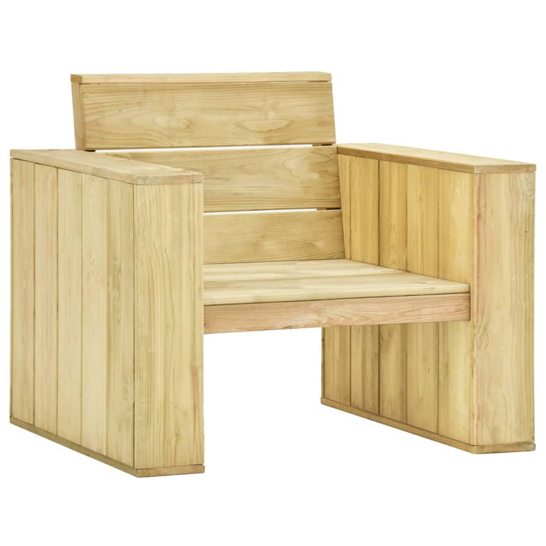 Tuinstoelen 2 st heldergroene kussens geïmpregneerd grenenhout