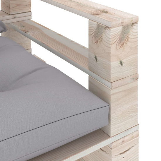 Tuinbank met grijze kussens pallet grenenhout MeubelReus