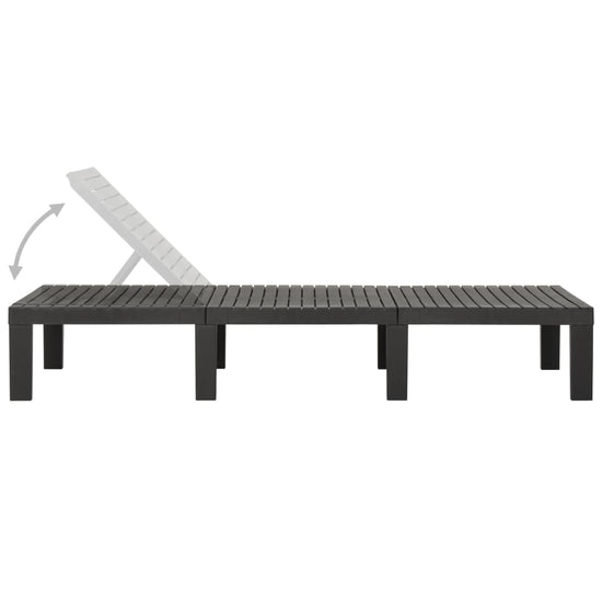 Ligbed kunststof antracietkleurig MeubelReus