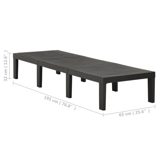 Ligbed kunststof antracietkleurig MeubelReus