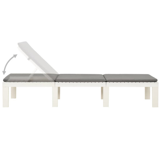 Ligbed met kussen kunststof wit MeubelReus