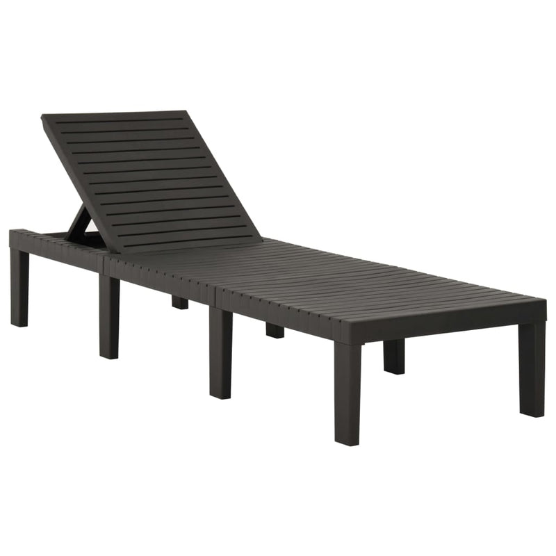 Ligbed met kussen kunststof antracietkleurig MeubelReus