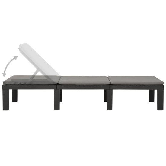 Ligbed met kussen kunststof antracietkleurig MeubelReus