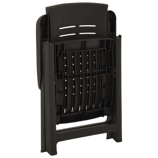 Tuinstoelen 2 st verstelbaar kunststof antracietkleurig MeubelReus