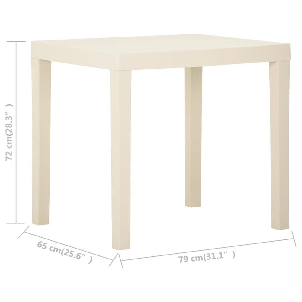 Tuintafel 79x65x72 cm kunststof wit MeubelReus