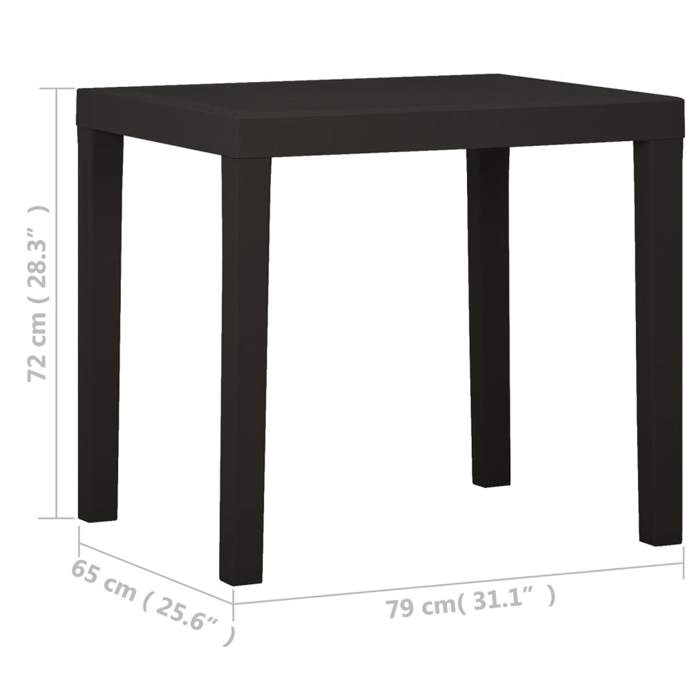 Tuintafel 79x65x72 cm kunststof antracietkleurig MeubelReus