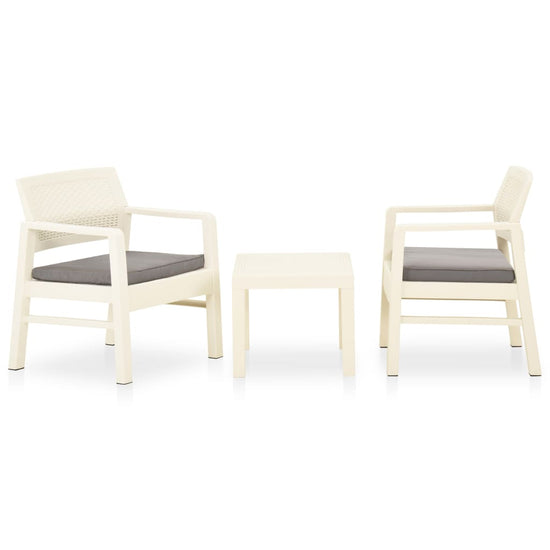 3-delige Loungeset met kussens kunststof wit MeubelReus