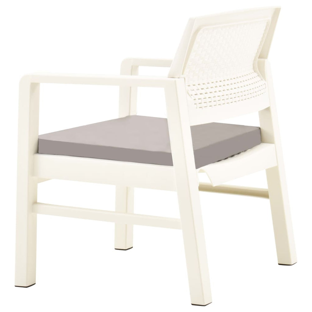 3-delige Loungeset met kussens kunststof wit MeubelReus