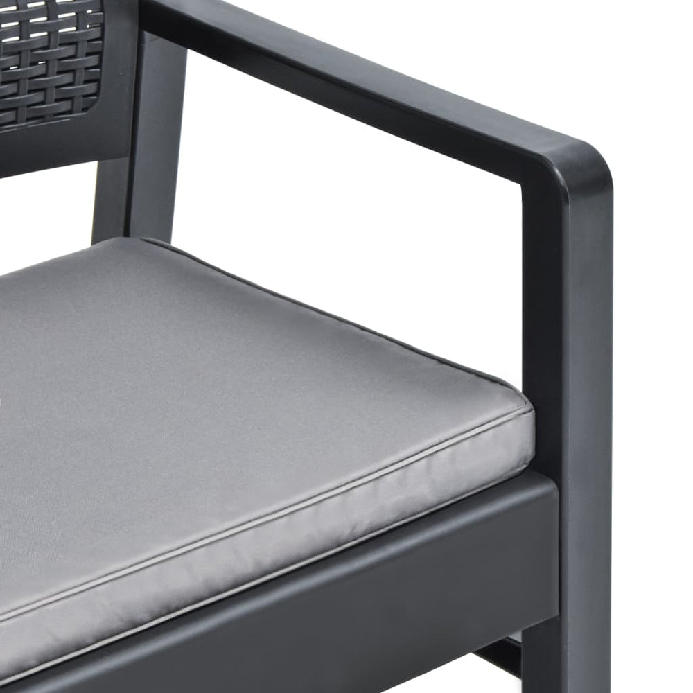 3-delige Loungeset met kussens kunststof grijs MeubelReus