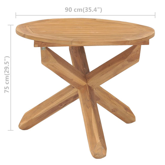 Tuintafel Ø90x75 cm massief teakhout MeubelReus