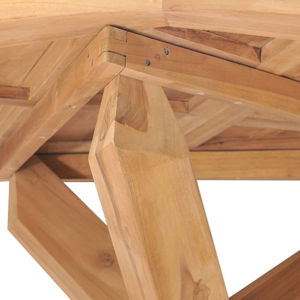 Tuintafel Ø110x75 cm massief teakhout MeubelReus