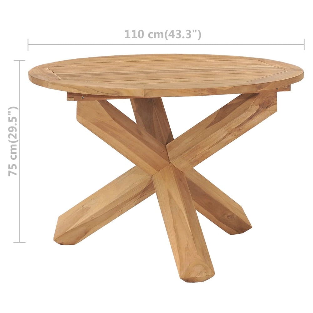 Tuintafel Ø110x75 cm massief teakhout MeubelReus