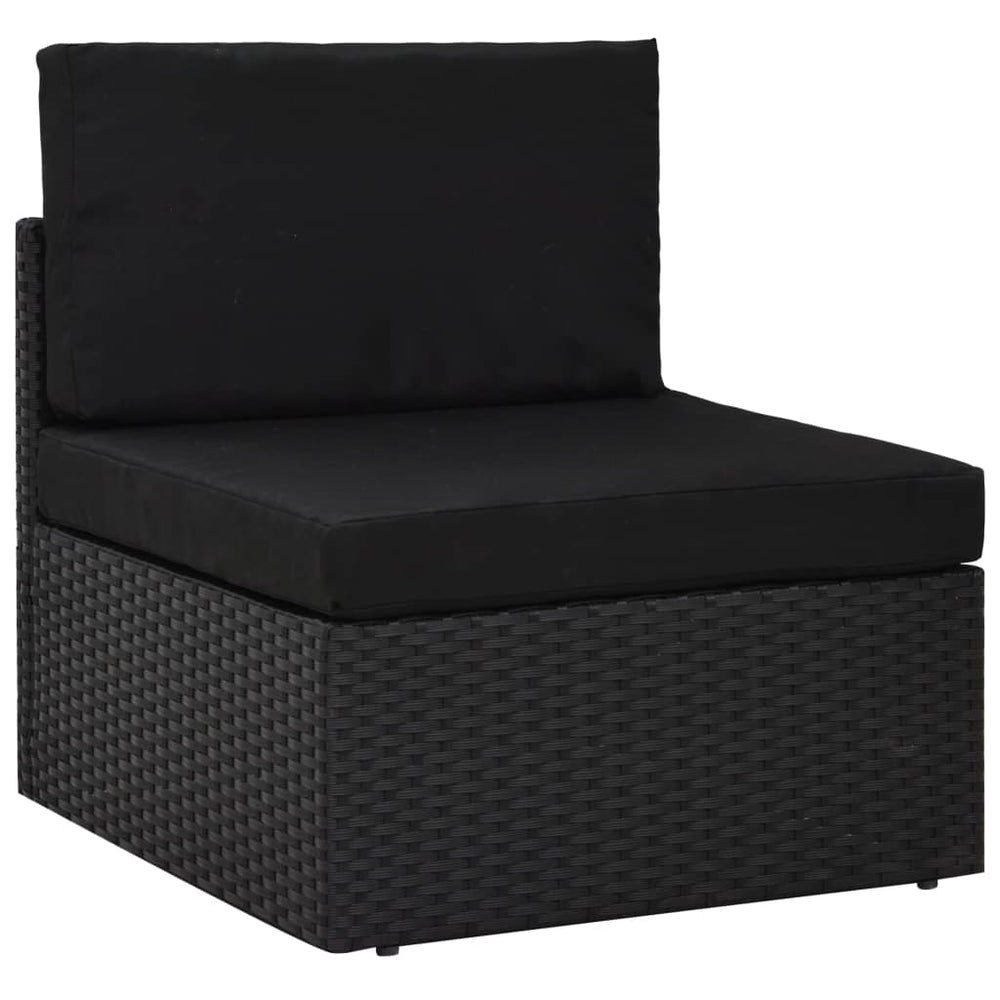 9-delige Loungeset met kussens poly rattan zwart MeubelReus