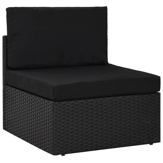 9-delige Loungeset met kussens poly rattan zwart MeubelReus