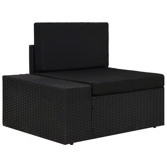 9-delige Loungeset met kussens poly rattan zwart MeubelReus