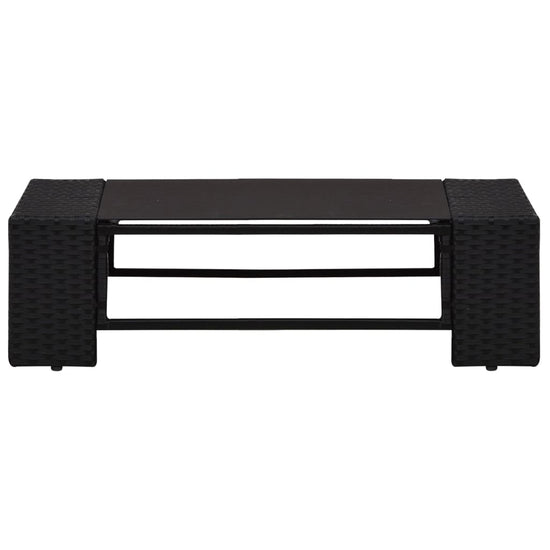 6-delige Loungeset met kussens poly rattan zwart MeubelReus