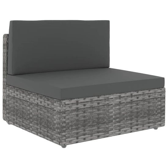 9-delige Loungeset met kussens poly rattan grijs MeubelReus