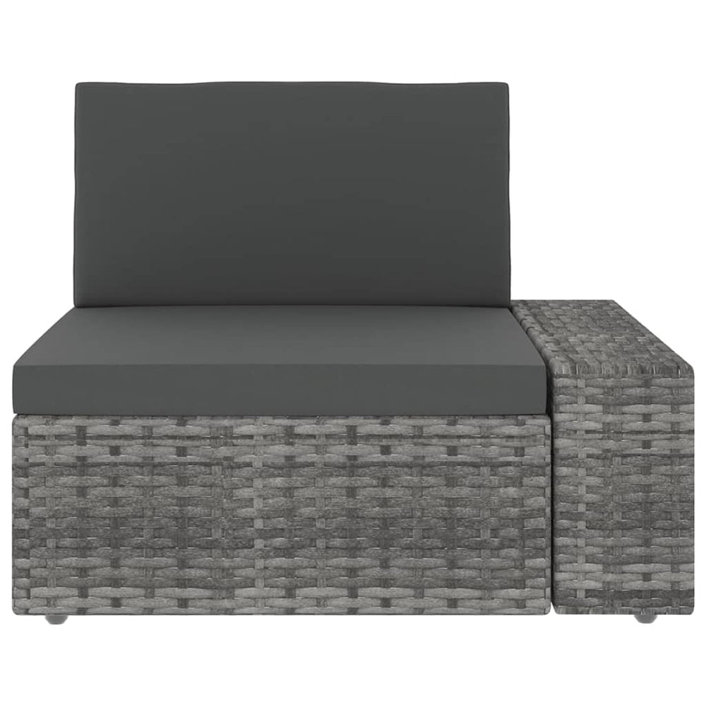 9-delige Loungeset met kussens poly rattan grijs MeubelReus