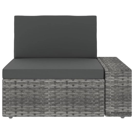 9-delige Loungeset met kussens poly rattan grijs MeubelReus