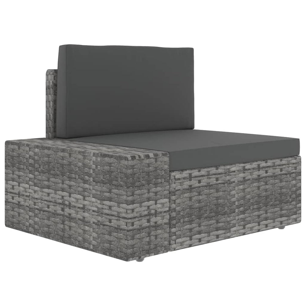 9-delige Loungeset met kussens poly rattan grijs MeubelReus