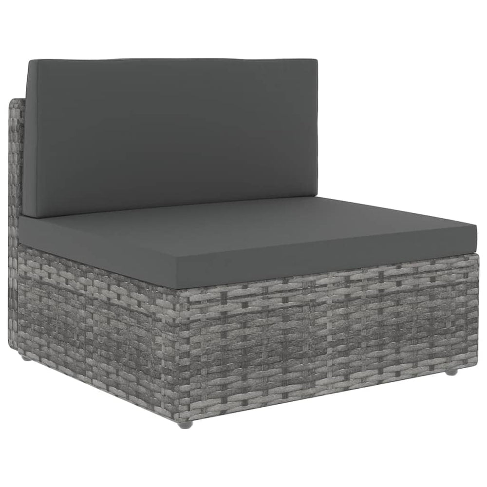6-delige Loungeset met kussens poly rattan grijs MeubelReus