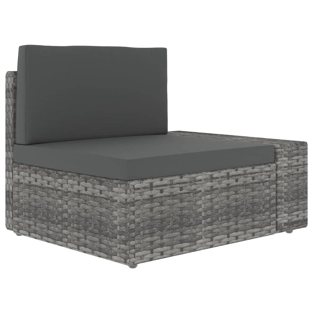 6-delige Loungeset met kussens poly rattan grijs MeubelReus
