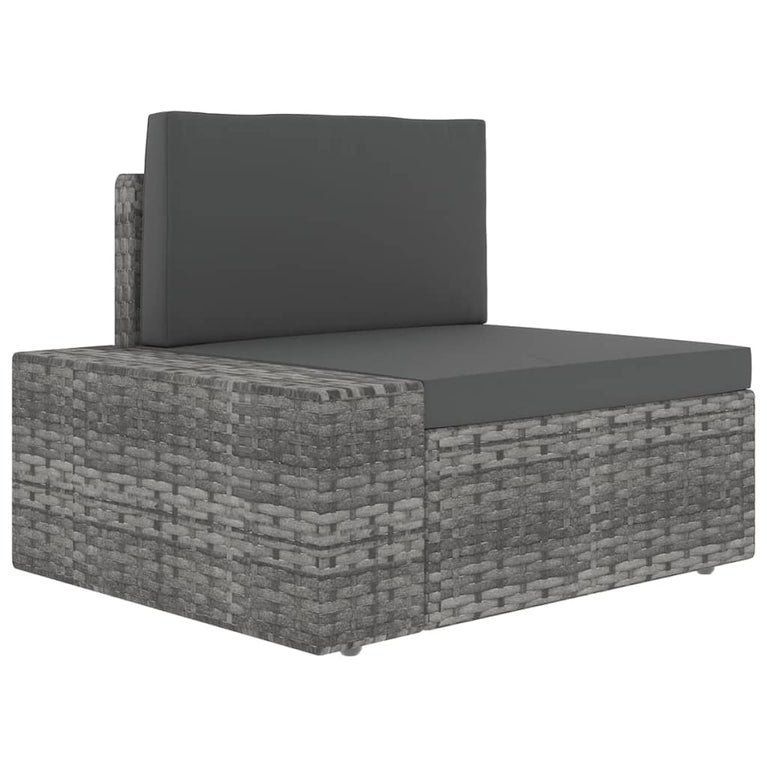 6-delige Loungeset met kussens poly rattan grijs MeubelReus