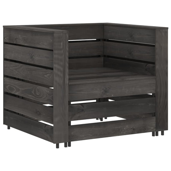 2-delige Loungeset pallet geïmpregneerd grenenhout grijs MeubelReus