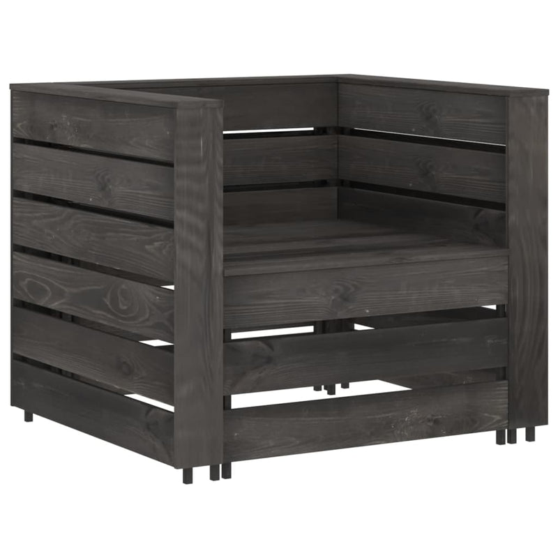 2-delige Loungeset pallet geïmpregneerd grenenhout grijs MeubelReus