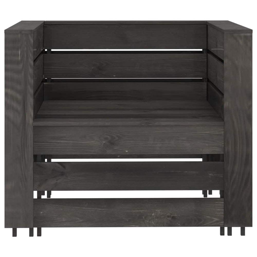 2-delige Loungeset pallet geïmpregneerd grenenhout grijs MeubelReus