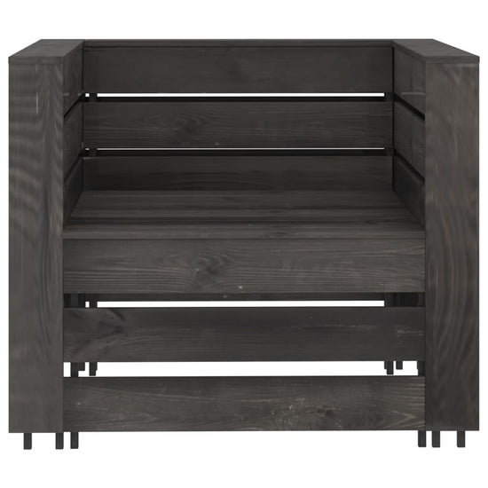 2-delige Loungeset pallet geïmpregneerd grenenhout grijs MeubelReus