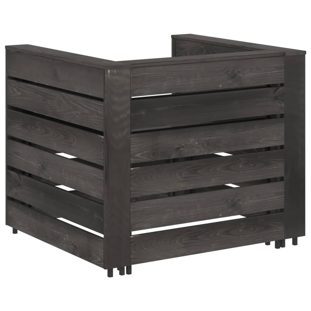 2-delige Loungeset pallet geïmpregneerd grenenhout grijs MeubelReus