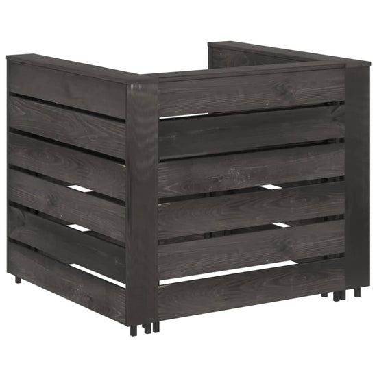 2-delige Loungeset pallet geïmpregneerd grenenhout grijs MeubelReus