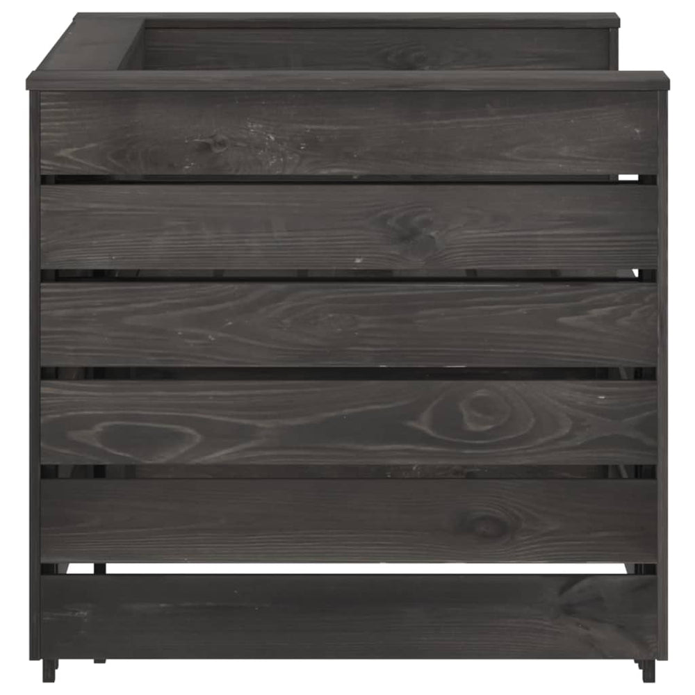 2-delige Loungeset pallet geïmpregneerd grenenhout grijs MeubelReus