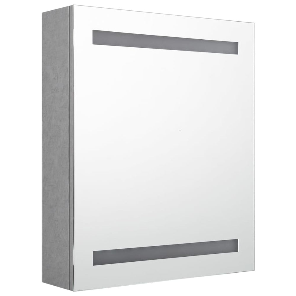 Badkamerkast met spiegel en LED 50x14x60 cm betongrijs MeubelReus