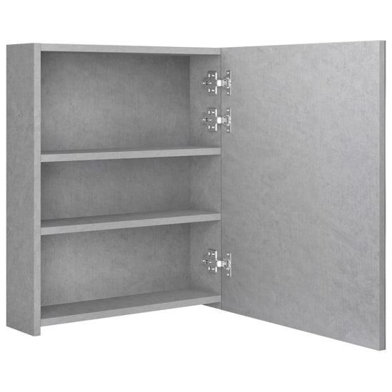 Badkamerkast met spiegel en LED 50x14x60 cm betongrijs MeubelReus