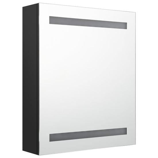 Badkamerkast met spiegel en LED 50x14x60 cm zwart MeubelReus