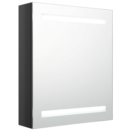Badkamerkast met spiegel en LED 50x14x60 cm glanzend zwart MeubelReus