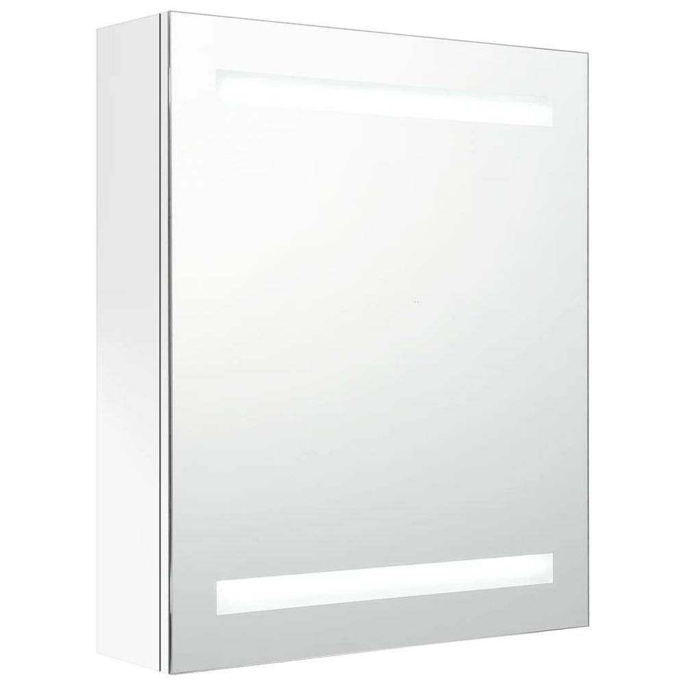 Badkamerkast met spiegel en LED 50x14x60 cm glanzend wit MeubelReus
