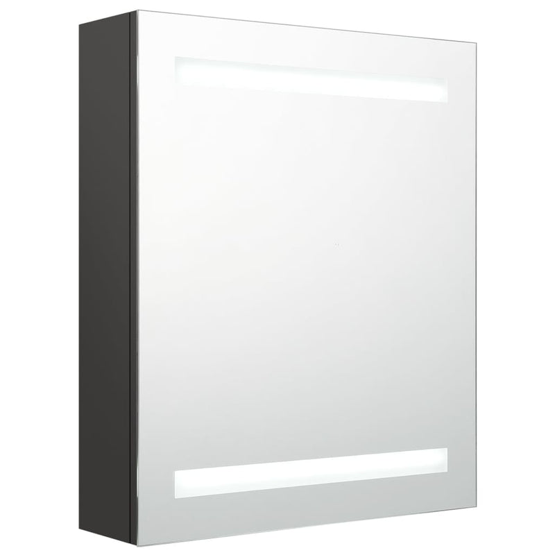 Badkamerkast met spiegel en LED 50x14x60 cm antracietkleurig MeubelReus
