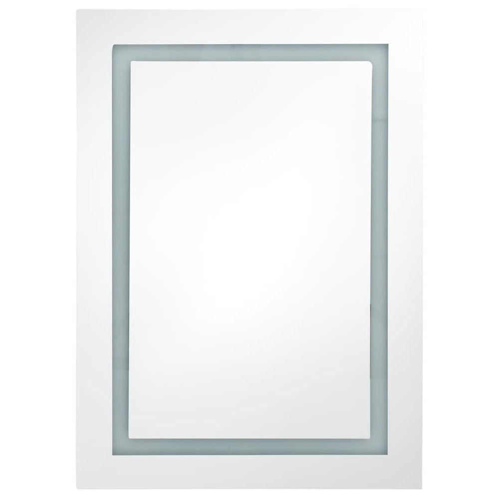 Badkamerkast met spiegel LED 50x13x70 cm glanzend zwart MeubelReus