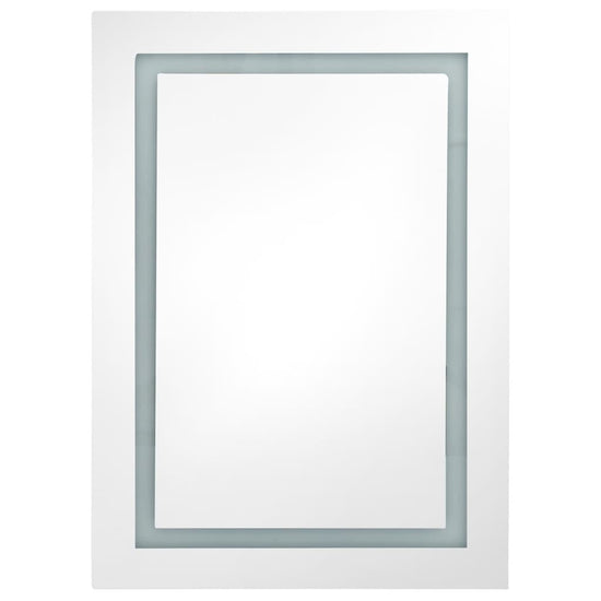 Badkamerkast met spiegel LED 50x13x70 cm glanzend zwart MeubelReus