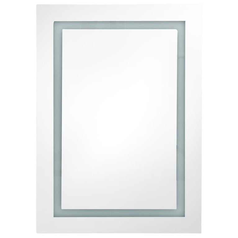 Badkamerkast met spiegel LED 50x13x70 cm glanzend zwart MeubelReus