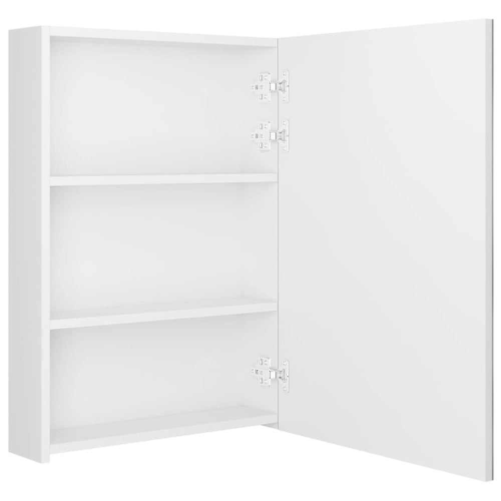 Badkamerkast met spiegel en LED 50x13x70 cm glanzend wit MeubelReus