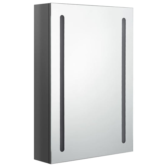 Badkamerkast met spiegel en LED 50x13x70 cm glanzend grijs MeubelReus