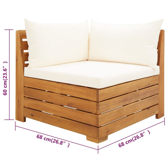 2-delige Loungeset met kussens massief acaciahout MeubelReus