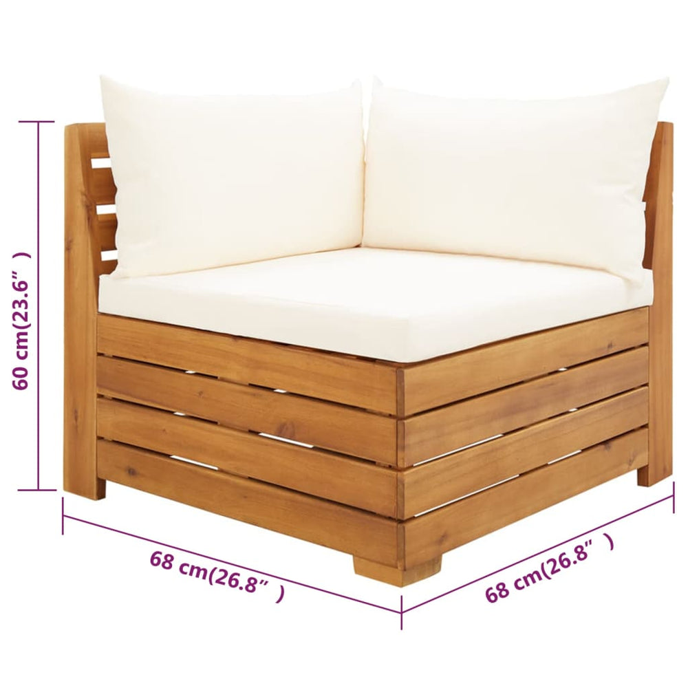 2-delige Loungeset met kussens massief acaciahout MeubelReus