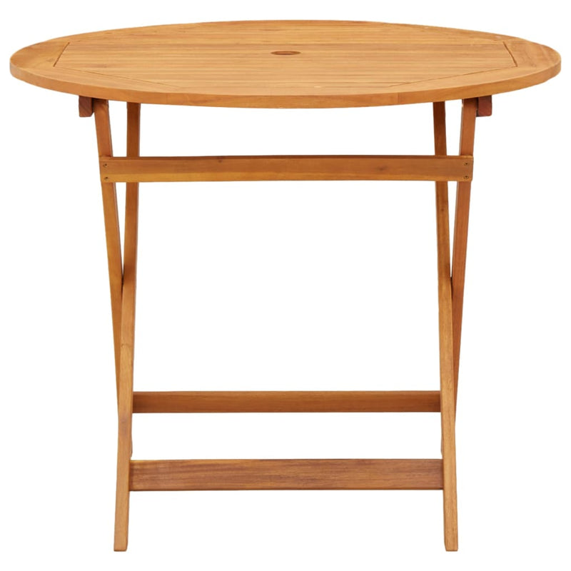 Tuintafel inklapbaar Ø90x75 cm massief eucalyptushout