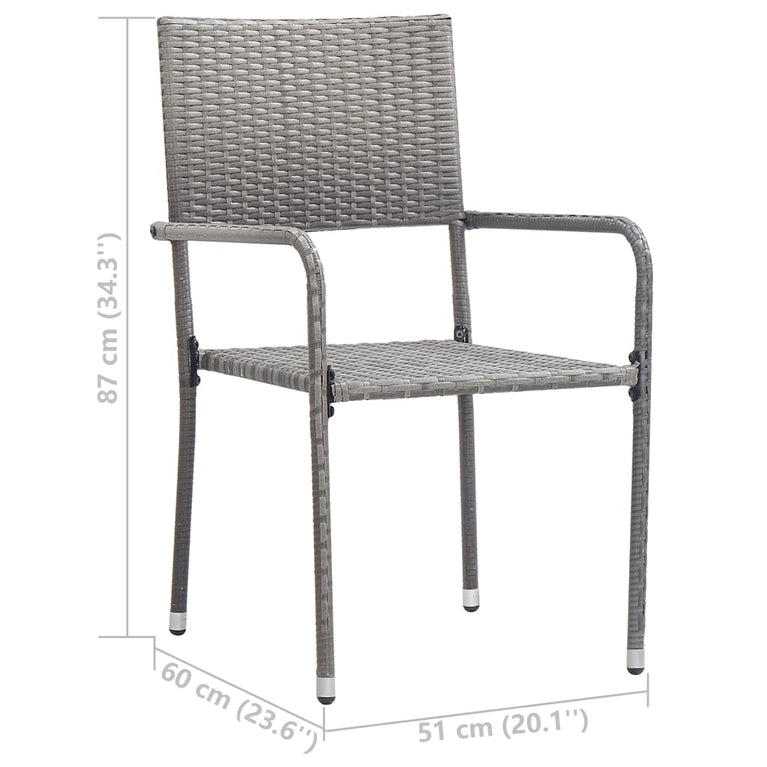 3-delige Tuinset grijs