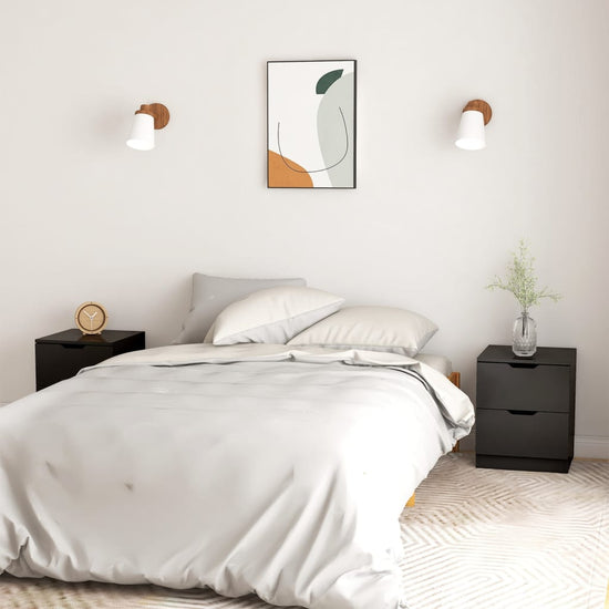 Nachtkastjes 2 st 40x40x50 cm spaanplaat zwart MeubelReus